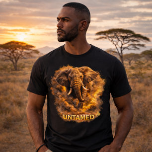 T-shirt En Tri-matière Éléphant Sauvage   Force de la Faune Africaine