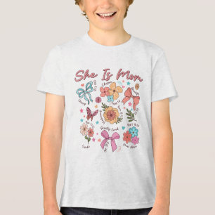 T-shirt En Tri-matière Elle Est Maman Coquette Christian Mama Boho Floral