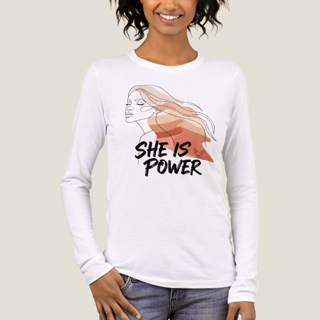 T-shirt En Tri-matière Elle Est Puissance - Tons Désert (Recto)