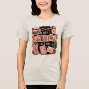 T-shirt En Tri-matière Elle est secrétaire, je peux le dire Vintage Retro