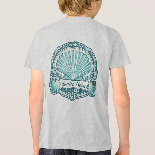 T-shirt En Tri-matière Emblème côtier d'Atlantic Beach FL coquillage (Verso)