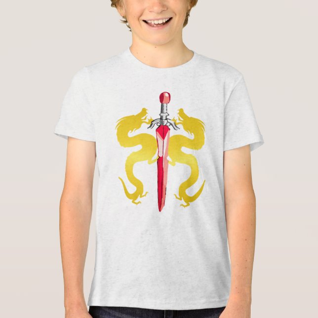 T-shirt En Tri-matière Emblème de dragon jaune éclair (Recto)