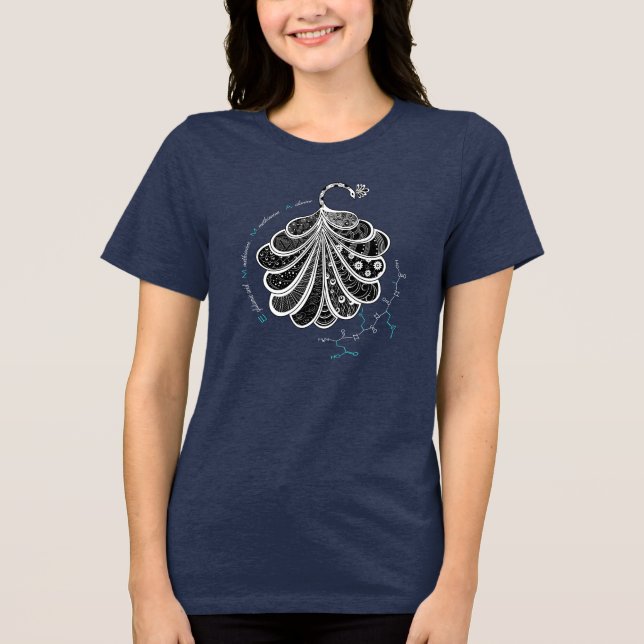 T-shirt En Tri-matière EMMA peptide, peacock w/ custom text, dark (Recto)