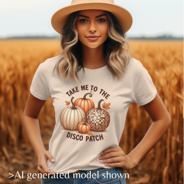 T-shirt En Tri-matière Emmenez-moi aux dames de la cascade Disco Patch (Take me to the Disco Patch watercolor fall ladies Tri-Blend Shirt)