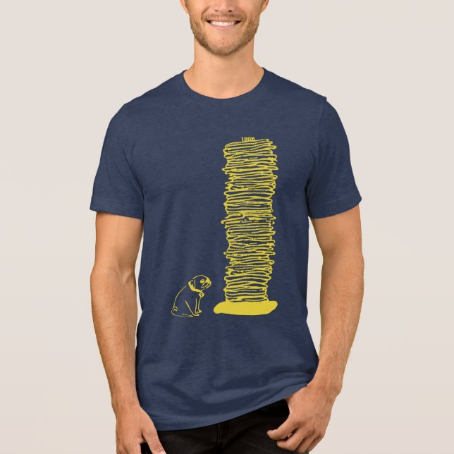 T-shirt En Tri-matière Empilement de Pug (Recto)