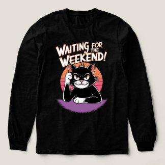 T-shirt En Tri-matière En attente du week-end - Grumpy Cat Retro Sunset