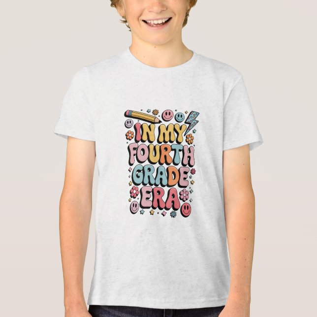 T-shirt En Tri-matière En ma quatrième année, 4e année Retour à l'école (Recto)