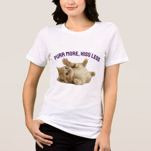 T-shirt En Tri-matière En Savoir Plus, Hiss Les - Drôle Orange Tabby Femm