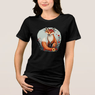 T-shirt En Tri-matière Enchanter Floral Fox Woodland Folk Art