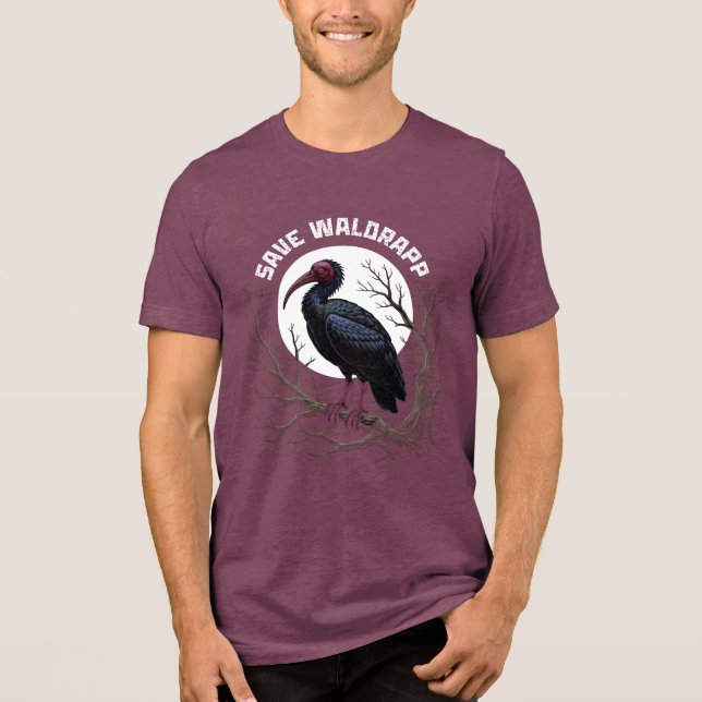 T-shirt En Tri-matière Endangered birds: waldrapp or nortern bald ibis (Recto)