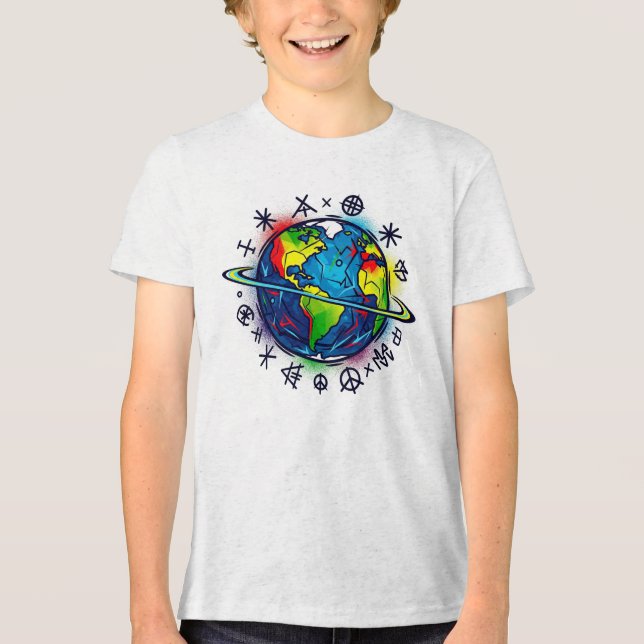 T-SHIRT  EN TRI-MATIÈRE ENFANT (Recto)