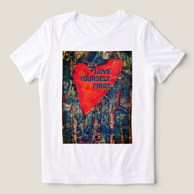 T-shirt En Tri-matière Enfants "Love Yourself First" Mosaic Heart t t-shi (Design Recto)