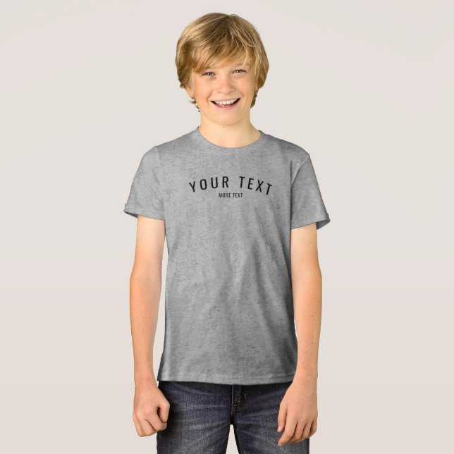 T-shirt En Tri-matière Enfants modernes personnalisés garçons Solide gris (Recto plein)