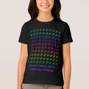 T-shirt En Tri-matière Enfants personnalisés Arc en ciel, 100e jour de l'