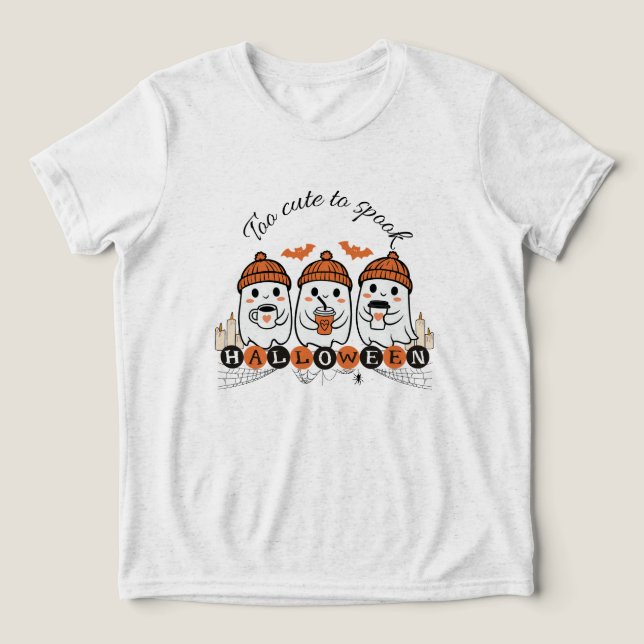 T-shirt En Tri-matière Enfants trop mignons pour parler Halloween (Design Recto)