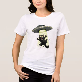 T-SHIRT EN TRI-MATIÈRE ENLÈVEMENT DE CHAT NOIR