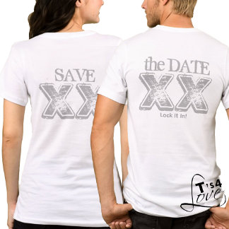 T-shirt En Tri-matière Enregistrez la date assortie pour les couples