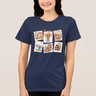 T-shirt En Tri-matière Enseignant Cosy de Timbre Vintage Automne