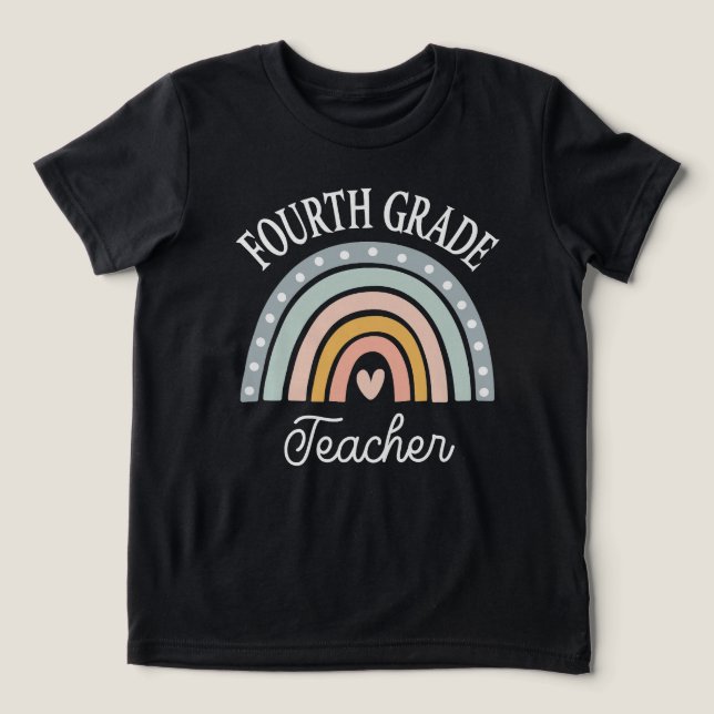 T-shirt En Tri-matière Enseignant de 4e année Arc-en-ciel mignon (Design Recto)