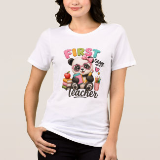 T-shirt En Tri-matière Enseignant de Première Année | Panda Mignon