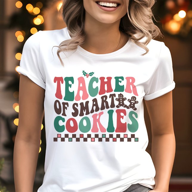 T-shirt En Tri-matière Enseignant des cookies intelligents Noël rétro (Créateur téléchargé)