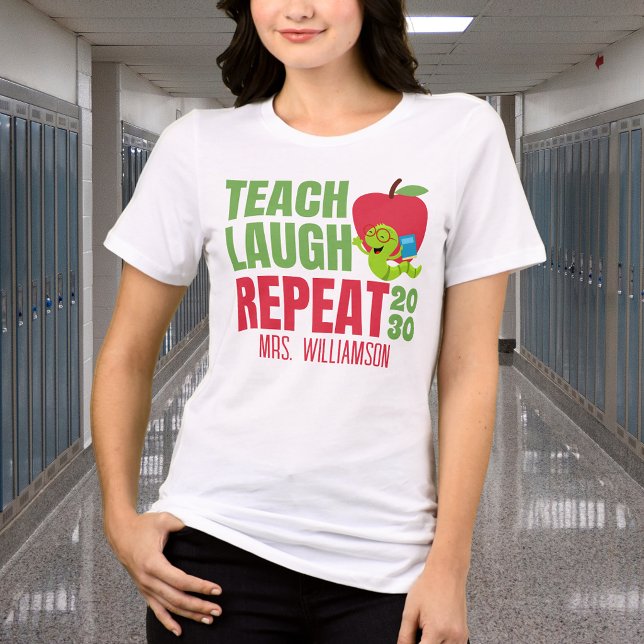 T-shirt En Tri-matière Enseigner Rire Répéter Enseignant (Créateur téléchargé)