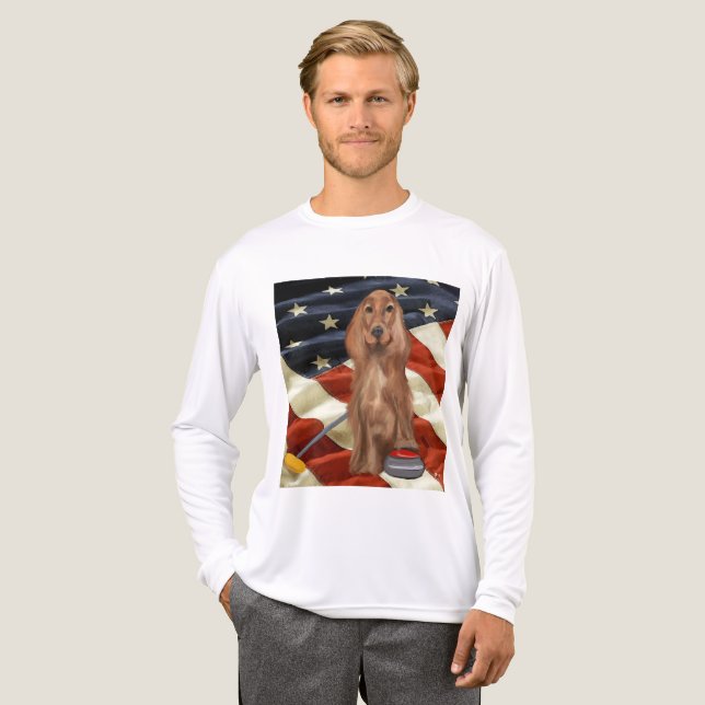 T-SHIRT  EN TRI-MATIÈRE ENSEMBLE ROUGE DE CURLING  (Recto complet)