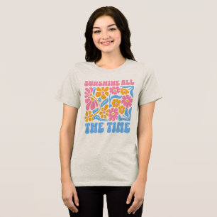 T-shirt En Tri-matière Ensoleillement Rétro Floral Groovy Bohème Tout Le 