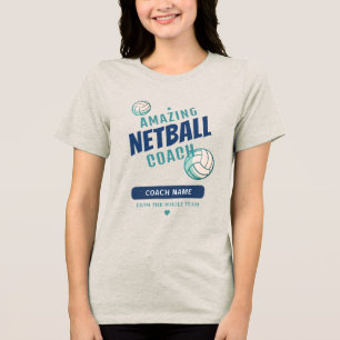 T-shirt En Tri-matière Entraîneur de Netball Incroyable Nom Personnalisé