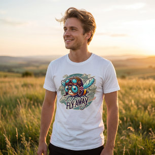 T-shirt En Tri-matière Envole-toi Mignonne abeille aviateur Steampunk
