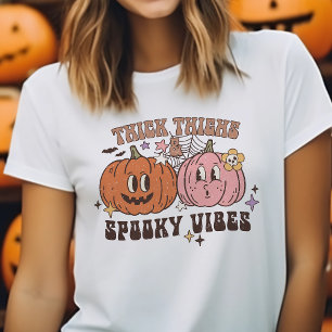 T-shirt En Tri-matière Épais cuisses et Vibes Éffrayantes Rétro Halloween