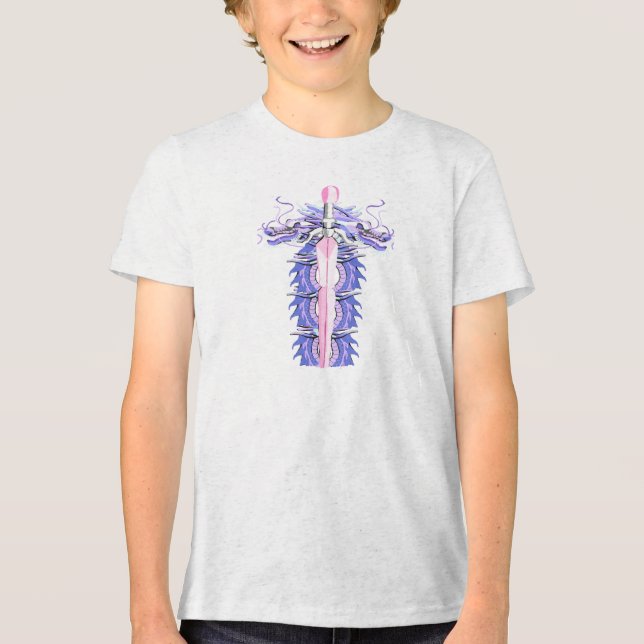T-shirt En Tri-matière Épée détaillée du dragon violet (Recto)