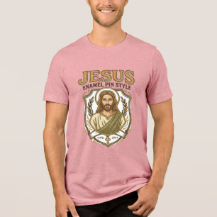 T-shirt En Tri-matière Épinglette en émail Jésus Style Épinglette en émai
