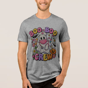 T-shirt En Tri-matière Équipage Boo Boo Gentil Fantôme d'Halloween Infirm
