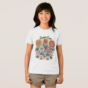 T-shirt En Tri-matière Équipage de Cousins Fleurs Mignonnes