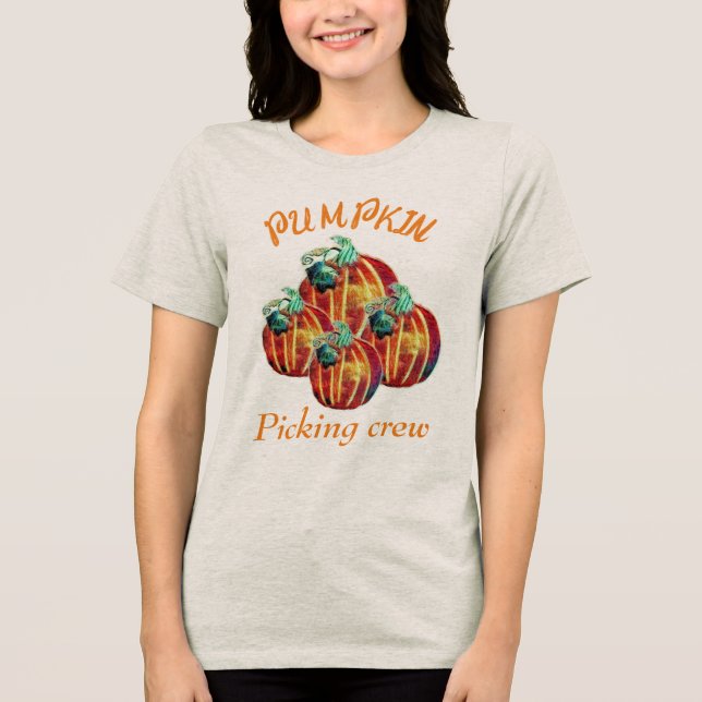 T-shirt En Tri-matière équipage de prélèvement citrouille (Recto)