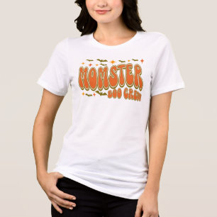 T-shirt En Tri-matière Équipage Momster Boo Rétro Orange Graphique de Cha