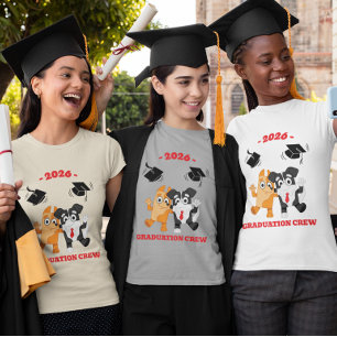 T-shirt En Tri-matière Équipe de finissants 2026 Chien de dessin animé mi