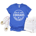 T-shirt En Tri-matière Équipe de football personnalisée avec le nom du jo<br><div class="desc">T-shirt de football avant et arrière personnalisés - illustré en bleu Design dispose d'un logo rond élégant avec casque de football, étoiles et rayures. Personnalisez avec le nom de l'équipe de football de votre joueur, le numéro de maillot et le nom de famille. Comprend un accent de football sur le...</div>