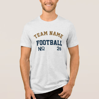T-shirt En Tri-matière Équipe de football personnalisée bleu et marron po