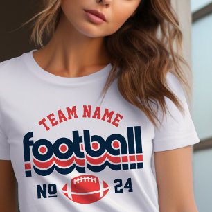 T-shirt En Tri-matière Équipe de football rétro numéro de la marine rouge