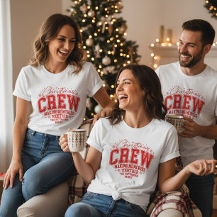 T-shirt En Tri-matière Équipe de Noël Nom de Famille Personnalisé