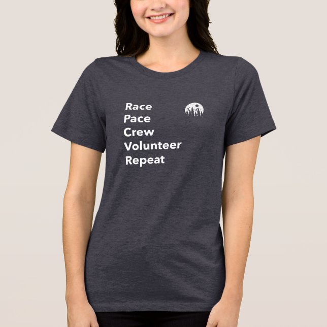 T-shirt En Tri-matière Équipe de rythme de course Bénévole Répéter (Recto)