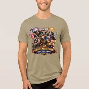 T-shirt En Tri-matière Équipe de super-héros des pères fondateurs 250e an