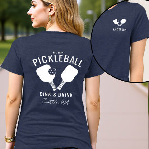 T-shirt En Tri-matière Équipe du club de joueurs de Pickleball Txt blanc