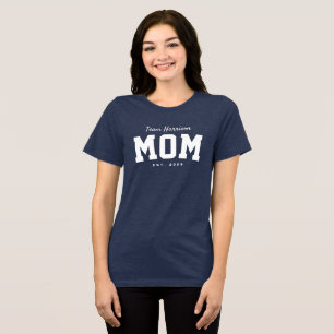 T-shirt En Tri-matière Équipe maman mignonne simple texte blanc personnal