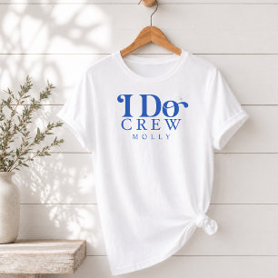 T-shirt En Tri-matière Équipe Moderne de Mariage en Bleu Cobalt Demoisell
