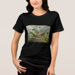 T-shirt En Tri-matière Escalier surréaliste de printemps qui avale des fl