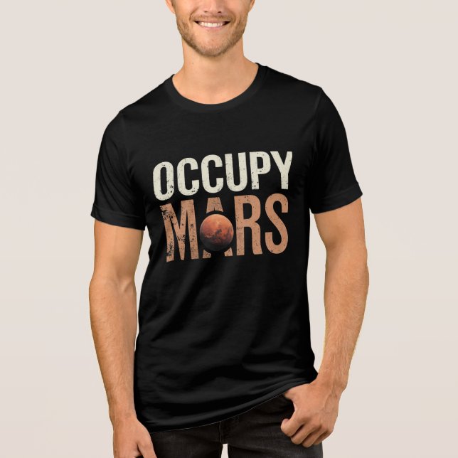 T-shirt En Tri-matière Espace Explorer "Occupy Mars" (Recto)