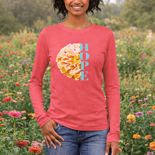 T-shirt En Tri-matière Espoir en Jésus Fleur de Zinnia Chrétienne